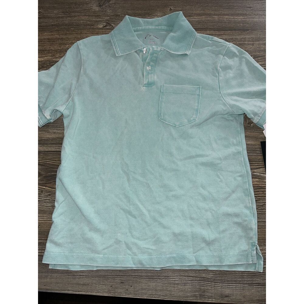 Boys' Short Sleeve Washed Polo Shirt - art class Light Aqua Blue Medium. NWT. G